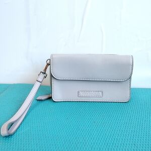 Vera Bradley Women's Wallet Wristlet Gray Leather - Mini Bag